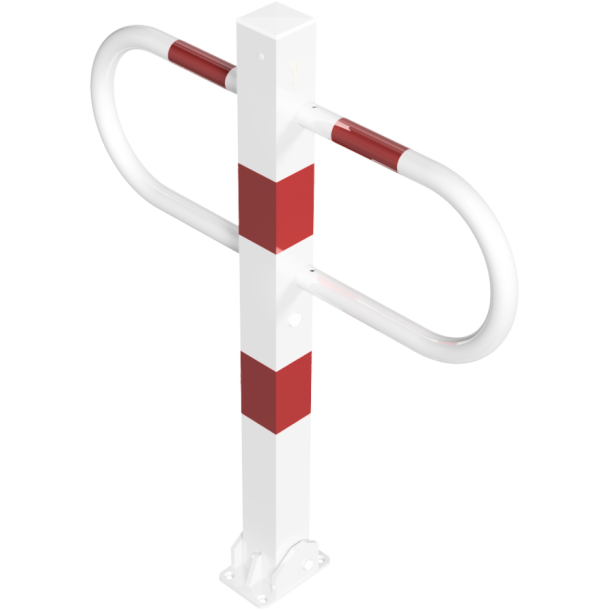 Passage and | car-park barrier | foldable with Euro | profile cylinder lock | hot-dip galvanized and white coated withred reflecting stripes